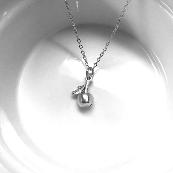 Tiny 3D Apple Charm Pendant Necklace - Picture 2 of 2